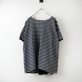 大きいサイズ ローズティアラ Rose Tiara シフォン切替バックフレア ボーダープルオーバーカットソー 46 ネイビー【2400014552911】【中古】