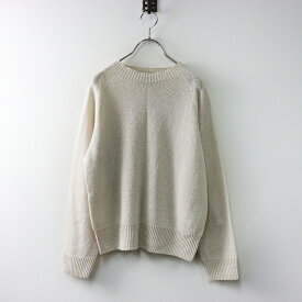 【期間限定価格】2025SS 定価4.7万 スコットランド製 マーガレットハウエル MARGARET HOWELL LINEN COTTON クルーネックニット 2‖【2400014578003】【中古】