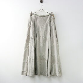 美品 定価6万 ミナペルホネン mina perhonen meet コットンウール切替タックフレアロングスカート 36 グレー┃フレア【2400014586336】【中古】