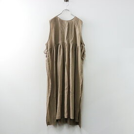 【期間限定価格】美品 2024SS マーブルシュッド marble SUD ワッシャー2wayジレワンピース＼モカ ベージュ ピンタック ドレス 前後着【2400014591859】【中古】