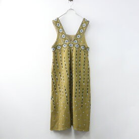 【期間限定価格】2022AW マーブルシュッド marble SUD アネモネ フラワー刺繍 ノースリーブ ワンピース ｜イエロー トップス 【2400014590951】【中古】