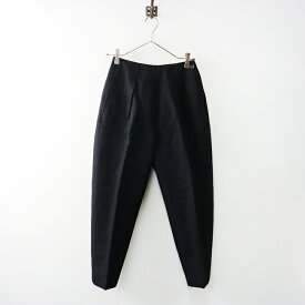 【期間限定価格】美品 2023SS マーガレットハウエル MARGARET HOWELL COTTON LINEN TWILL パンツ 0＼ブラック テーパード【2400014597011】【中古】