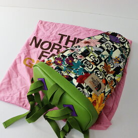 極美品 グッチ x ザノースフェイス GUCCI THE NORTH FACE 650288 フローラル バックパック＼グリーン系 コラボ リュック【2400014598780】【中古】