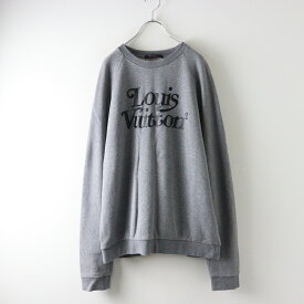 人気【メンズ】ルイヴィトン LOUIS VUITTON×NIGO スクエアードLVロゴ クルーネックスウェットシャツ L グレー//【2400014581454】【中古】
