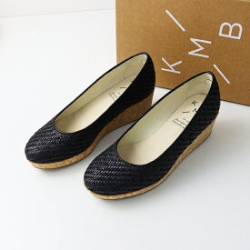 美品 KMB ケーエムビー ウェッジパンプス 36＼ブラック メッシュ 編み シューズ 靴 23.0cm【2400014606508】【中古】
