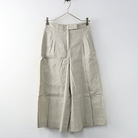 【期間限定価格】トゥモローランド デプレ DES PRES リネンレーヨンストレッチ フロントタッククロップドパンツ 34■ベージュ【2400014584998】【中古】