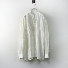 【期間限定価格】【メンズ】メゾンドソイル オム MAISON DE SOIL HOMME コットン×リネン スタンドカラー長袖シャツ 1 ホワイト┃インド製【2400014602388】【中古】