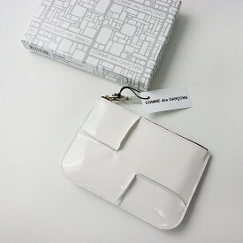 【期間限定価格】新品 2024AW コムデギャルソン COMME des GARCONS REVERSED HEM パテントレザーコインケース ホワイト┃ミニ財布【2400014607833】【中古】