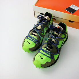 美品 保管品 ナイキ オフホワイト NIKE×OFF WHITE W ZOOM TERRA KIGER 5 ズーム テラカイガー 5 /26cm グリーン┃【2400014607819】【中古】