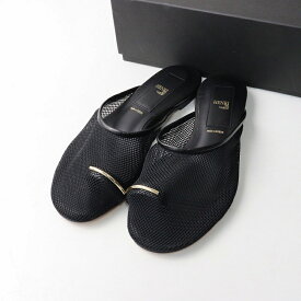 未使用 ヘンリエンヴァーゴ HENRI EN VARGO Olga ナイロンシープスキンサムリングネットパンプス 37＼ブラック 24.0cm【2400014618419】【中古】