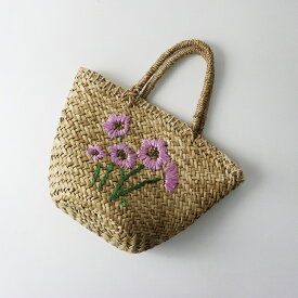 【期間限定価格】美品 スタジオクリップ studio CLIP フラワー刺繍かごバッグ F ナチュラル┃かご ハンドバッグ 花柄【2400014617795】【中古】