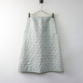 2023AW ミナペルホネン mina perhonen forest wave 総柄 キルティングスカート 36 ホワイト マルチ┃【2400014618600】【中古】