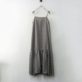 【期間限定価格】美品 2023SS スピック＆スパン Spick&Span ギンガムチェックキャミワンピース＼ダークブラウン ノースリーブ ドレス 【2400014623512】【中古】