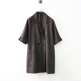 美品 ジャーナルスタンダード JOURNAL STANDARD スラブストレッチロングジャケット＼ブラウン ダブルブレスト 半袖【2400014623581】【中古】
