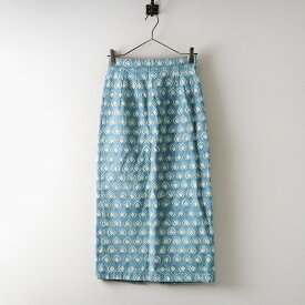 ロンハーマン Ron Herman 別注 エスゼットブロックプリント SZ Blockprints コットンキャンバスロングスカート XS 青┃【2400014627718】【中古】