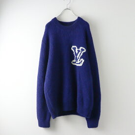 ルイヴィトン LOUIS VUITTON RM202M VSS HJN18W LVインタルシア クルーネックニット ロゴセーター L ブルー//【2400014638714】【中古】