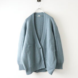 【期間限定価格】美品 22AW イギリス製 エルメス HERMES カシミヤ Vネック ニット カーディガン 40/グリーン系 羽織り 長袖 レザーボタン【2400014491388】【中古】