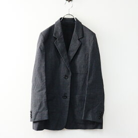 【期間限定価格】美品 マーガレットハウエル MARGARET HOWELL PRINCE OF WALES CHECK WOOL LINEN ジャケット 2＼チャコールグレー【2400014634761】【中古】