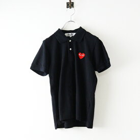 【期間限定価格】AD2019 プレイコムデギャルソン PLAY COMME des GARCONS ハートワッペン ポロシャツ M＼ブラック 半袖 鹿の子【2400014640465】【中古】