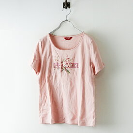 ピンクハウス PINK HOUSE フラワーブーケロゴプリントTシャツ L＼ピンク 花柄 カットソー 半袖 トップス【2400014633245】【中古】