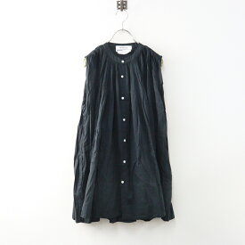 美品 ヴェリテクール Veritecoeur ST-039 スリーブレスギャザーショートブラウス F｜ブラック トップス ノースリーブ【2400014637953】【中古】