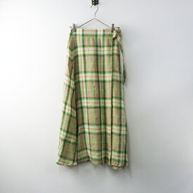 イギリス製 オニールオブダブリン O'NEIL of DUBLIN リネン キルト スカート GB10｜ベージュ系 ボトムス ロング 【2400014643329】【中古】