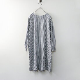 【期間限定価格】ピュアルセシン PUAL CE CIN ストライプ フレアワイドワンピース/オフホワイト×ネイビー ドレス【2400014440256】【中古】