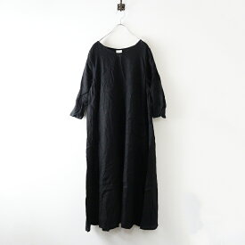 ヴェリテクール Veritecoeur リネン プルオーバー ワンピース F｜ブラック トップス 長袖 【2400014643145】【中古】