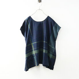 【期間限定価格】美品 玉木新雌 タマキニイメ tamaki niime fuwa-T SHORT＼ネイビー ラウンドネック ブラウス フワT ショート【2400014637090】【中古】