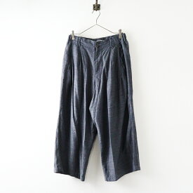 【期間限定価格】プランテーション Plantation コットンレーヨンウール ゆったりシルエット タック入ワイドパンツ M グレー┃ボトムス【2400014652260】【中古】