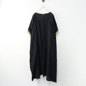 【期間限定価格】2023SS マーブルシュッド marble SUD コットンボイル 袖口リブワンピース ｜ブラック トップス バイカラー【2400014650549】【中古】