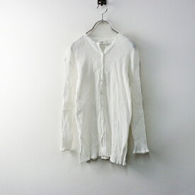 ソイル SOIL コットン キーネック シワ加工 ブラウス ｜ホワイト トップス シャツ 長袖 前開き【2400014640588】【中古】
