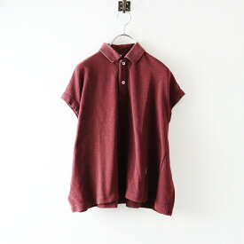 【期間限定価格】45R フォーティファイブアール ジンバカノコの33色馬ポロ ワイドシルエットポロシャツ エンジ ┃トップス 鹿の子【2400014662535】【中古】