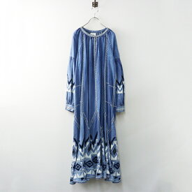 美品 定価4.4万 2024AW ウィムガゼット Whim Gazette エンブロイダリーワンピース FREE インディゴ┃インド製 ドレス【2400014669985】【中古】