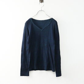 【期間限定価格】パラスパレス Pal'las Palace インディゴ Vネック カットソー 0｜ネイビー プルオーバー 藍染め【2400014666762】【中古】
