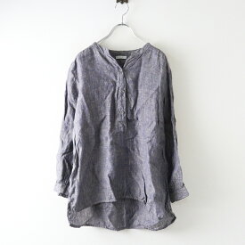 フォグリネンワーク fog linen worik リネンスキッパープルオーバーシャツチュニック＼ネイビー インディゴ ブラウス【2400014659603】【中古】