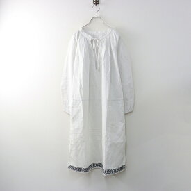 アーツアンドサイエンス ARTS&SCIENCE コットンリネンギャザースキッパーワンピース 1＼オフホワイト 裾刺繍 ドレス【2400014665277】【中古】