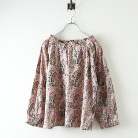 新品 定1.5万 デニシェ denicher リバティプリント「Bourton ボートン」プルオーバーブラウス 2 ピンク┃トップス 花柄【2400014669527】【中古】