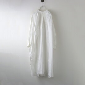 美品 2025SS トゥジュー TOUJOURS WRINKLE COTTON 天然染め 刺繍レース サープリスドレス 1 ホワイト┃ワンピース【2400014673821】【中古】