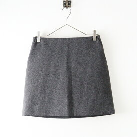 美品 定価12100円 2024AW スローブイエナ SLOBE IENA ヘリンボーン織り ボンディングミニスカート 38 グレー┃【2400014671568】【中古】