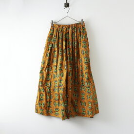 美品 2024SS ジャーナルスタンダード レリューム JOURNAL STANDARD relume アフリカンプリントスカート F‖オレンジ【2400014674385】【中古】