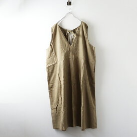 未使用 サマンサモスモス Samansa Mos2 SM2 ゆったりジャンスカ F＼モカ コットンリネン ワンピース フレア【2400014624618】【中古】