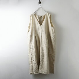 未使用 サマンサモスモス Samansa Mos2 SM2 ゆったりジャンスカ F＼ベージュ コットンリネン ワンピース フレア【2400014624601】【中古】