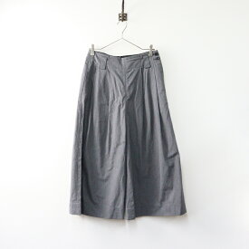 美品 2022SS マーガレットハウエル MARGARET HOWELL COMPACT COTTON パンツ 2＼グレー コットン ワイド【2400014693676】【中古】