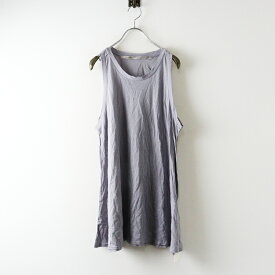 美品 ヴェリテクール Veritecoeur VCC-112 コットンリネンノースリーブカットソー F＼グレー チュニック フレア【2400014710465】【中古】