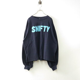 ナチュラン ルピリアン LUPILIEN コットン ワイドシルエット 長袖カットソー F ネイビー┃トップス プルオーバー【2400014712292】【中古】