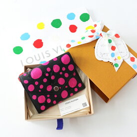 極美品 2023年 ルイヴィトン 草間彌生 M81956 LV×YK ポルトフォイユ・ヴィクトリーヌ モノグラムアンプラント 財布┃黒【2400014677430】【中古】