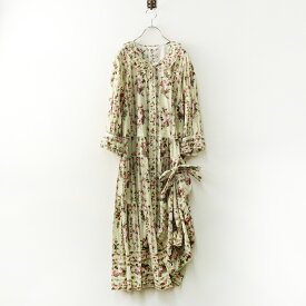 美品 定価9.6万 2023AW ピンクハウス PINK HOUSE Avonlea Roses アボンリーローズ ワンピース キナリ┃たくし上げ【2400014733839】【中古】