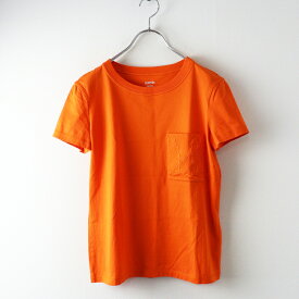 極美品 人気 2020年 エルメス HERMES ポケットシェーヌダンクル刺繍 コットン ショートスリーブTシャツ 34 オレンジ┃//【2400014752090】【中古】