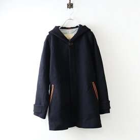 【期間限定価格】パラスパレス Pal'las Palace レザー使い ウールフーデッドコート 3＼ネイビー フード ジャケット アウター【2400014725667】【中古】